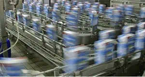 Conveyor belt in motion at an American factory